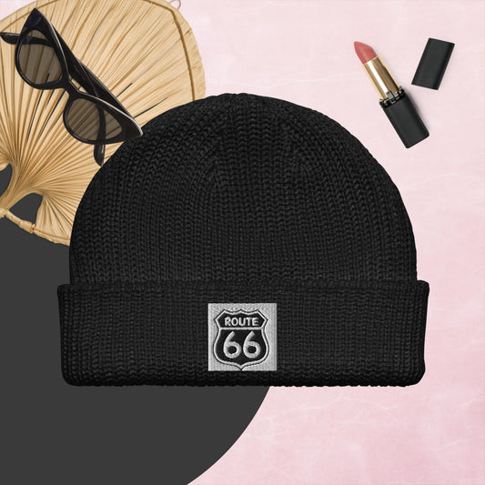 Embroidered Route 66 Beanie