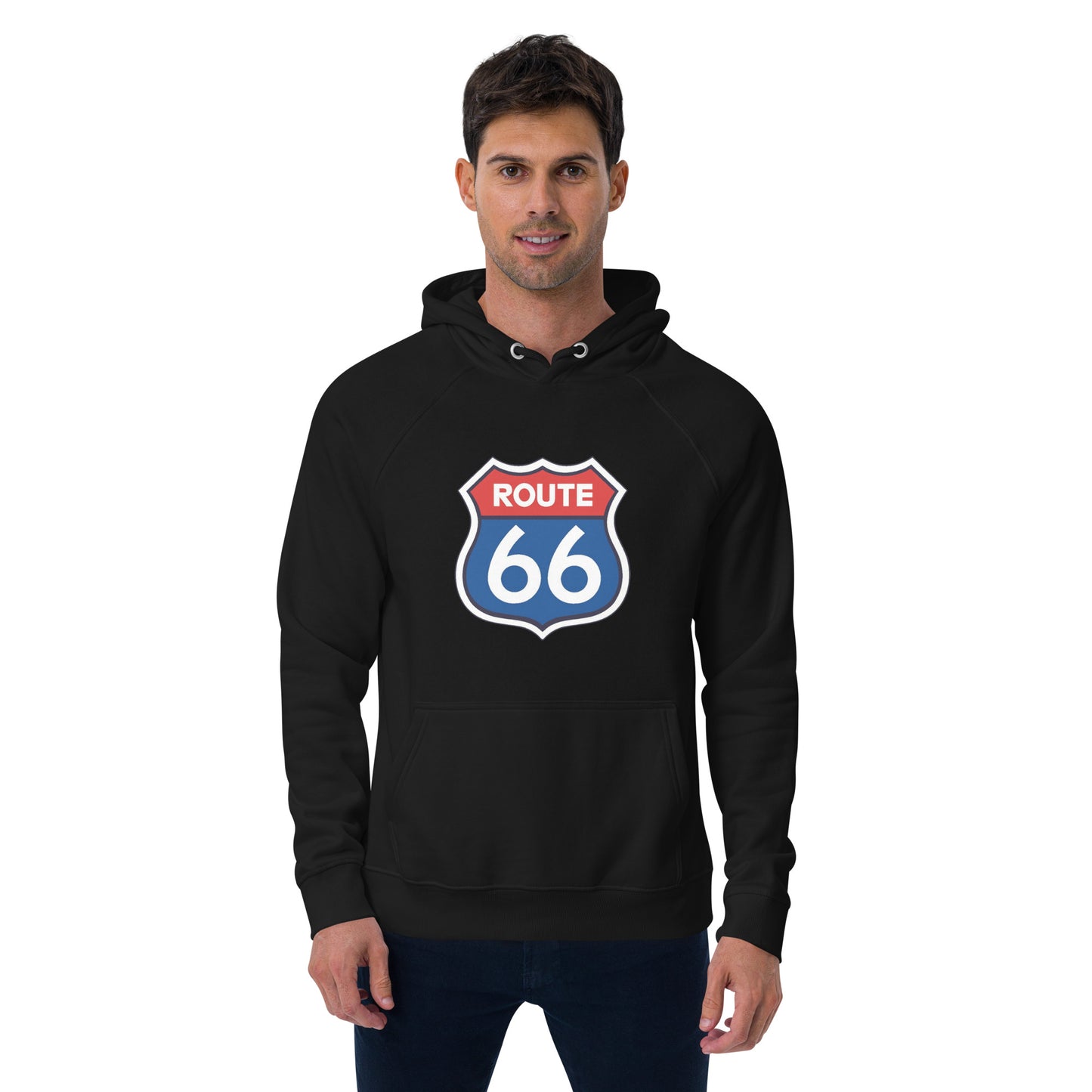 Black Route 66 Hoodie w/ Classic Style Emblem