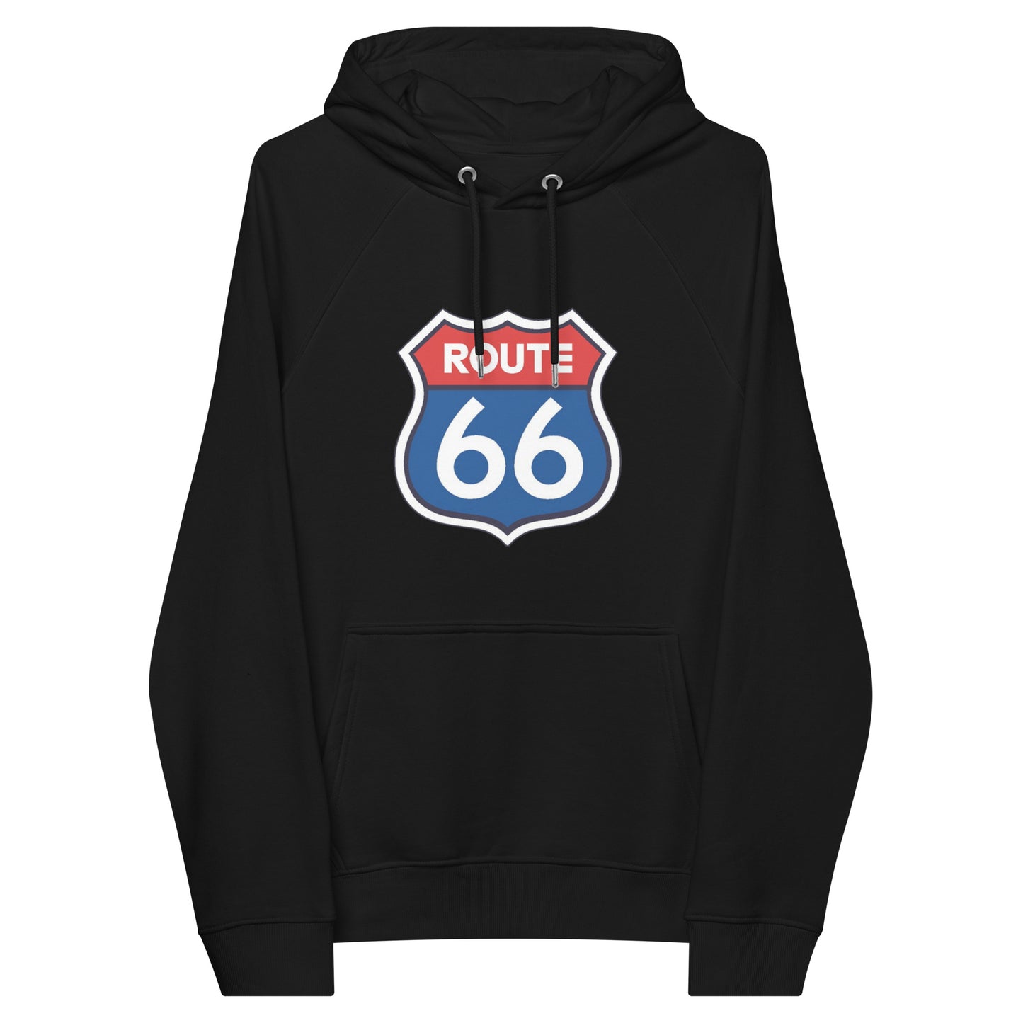 Black Route 66 Hoodie w/ Classic Style Emblem