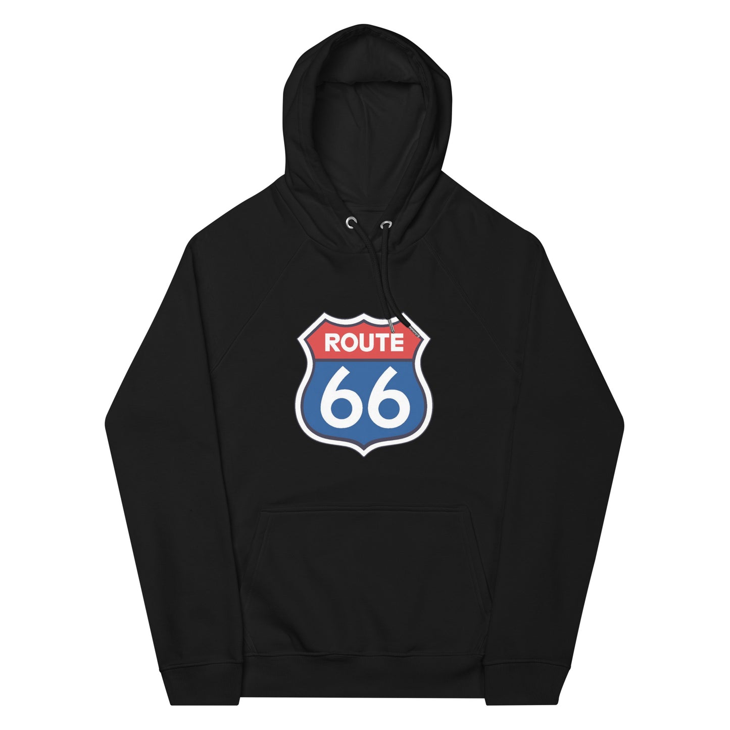 Black Route 66 Hoodie w/ Classic Style Emblem