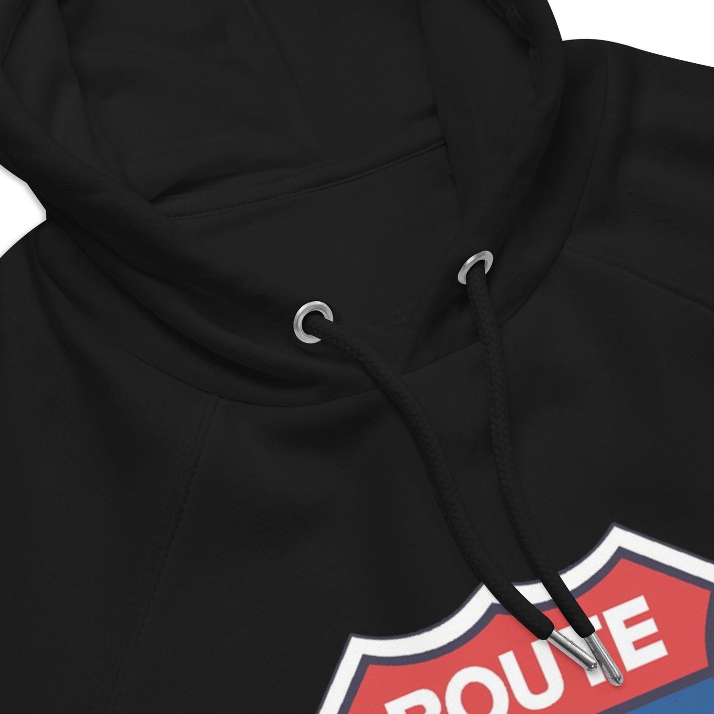 Black Route 66 Hoodie w/ Classic Style Emblem