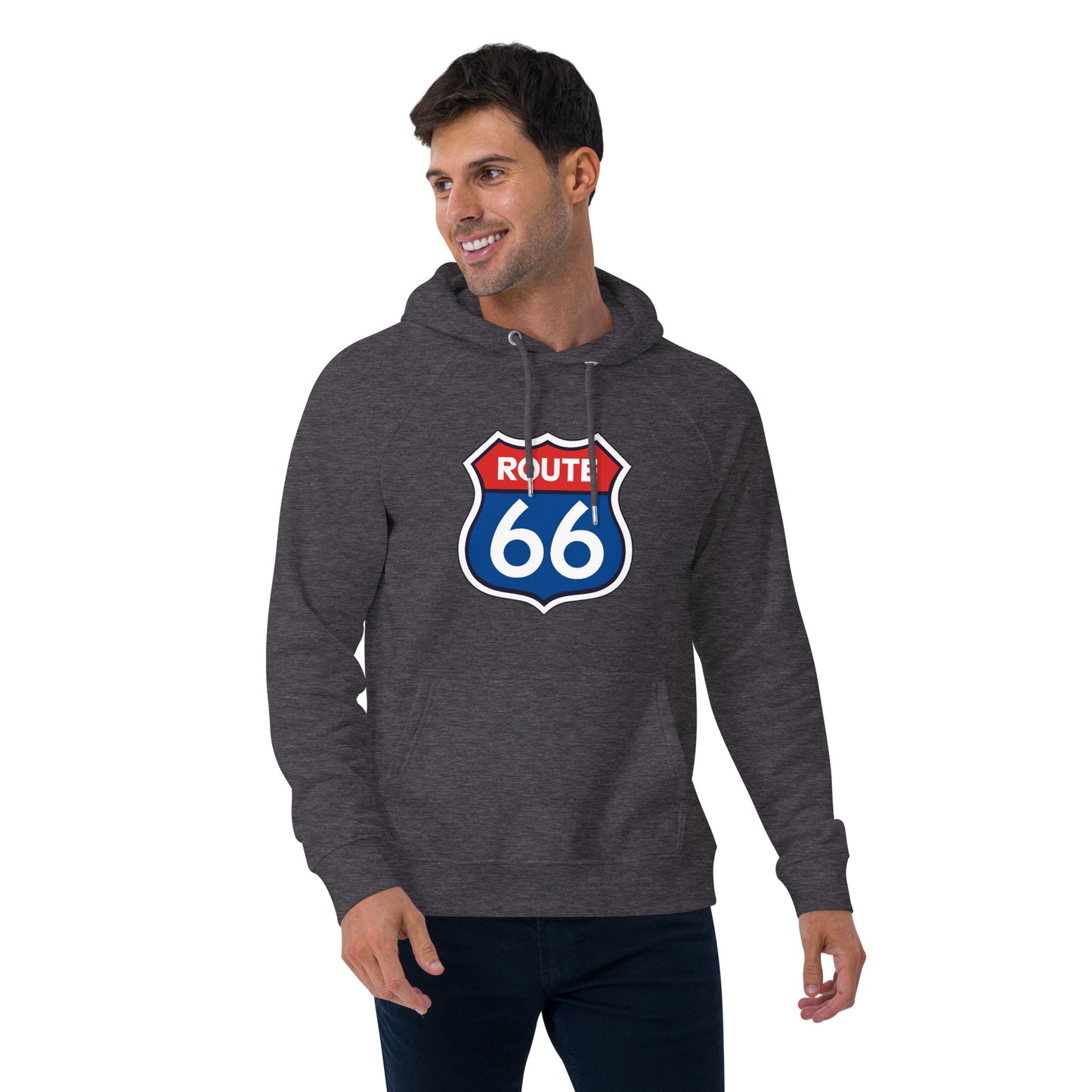 Black Route 66 Hoodie w/ Classic Style Emblem