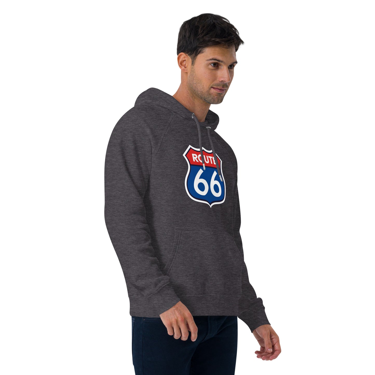 Black Route 66 Hoodie w/ Classic Style Emblem